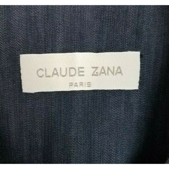 Claude Zana Paris Sz. M Denim Button Up Sleeveless Collared Short Dress - Picture 3 of 5